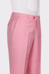 Pink Peaked Lapel Wedding Suit For Men