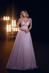Pink Sweetheart A-Line Princess Prom Evening Dresses