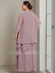 Plus Size Floor-Length Sleeveless A-Line Mother of the Bride Dress with Beading