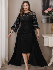 Plus Size Mother of the Bride A-Line/Princess Sweetheart Asymmetrical Dress with Appliques