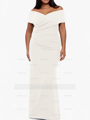 Plus Size Off-the-Shoulder Mermaid Trumpet Sleeveless Mother Of The Bride Floor-Length Dress