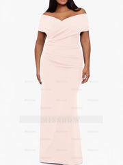 Plus Size Off-the-Shoulder Mermaid Trumpet Sleeveless Mother Of The Bride Floor-Length Dress