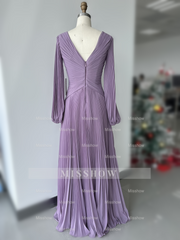 Plus Size V-Neck A-Line Princess Gown for the Mother of the Bride with Ruched Detail