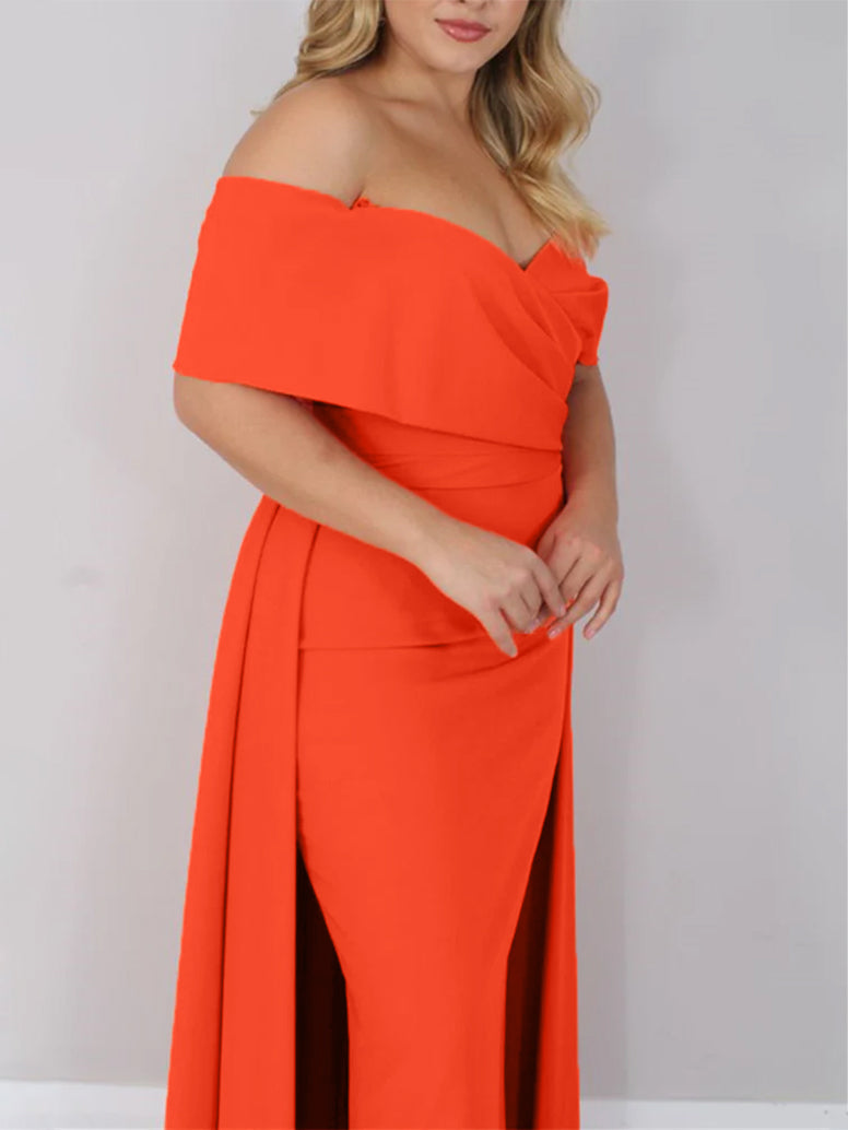 Princess A-Line Off-the-Shoulder Ankle-Length Dress for the Mother of the Bride