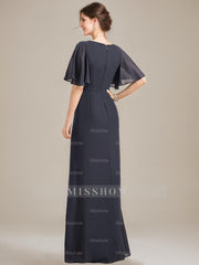 Princess A-line Jewel Neck Floor-Length Mother of the Bride Dress with Ruffles Crystals and Beads