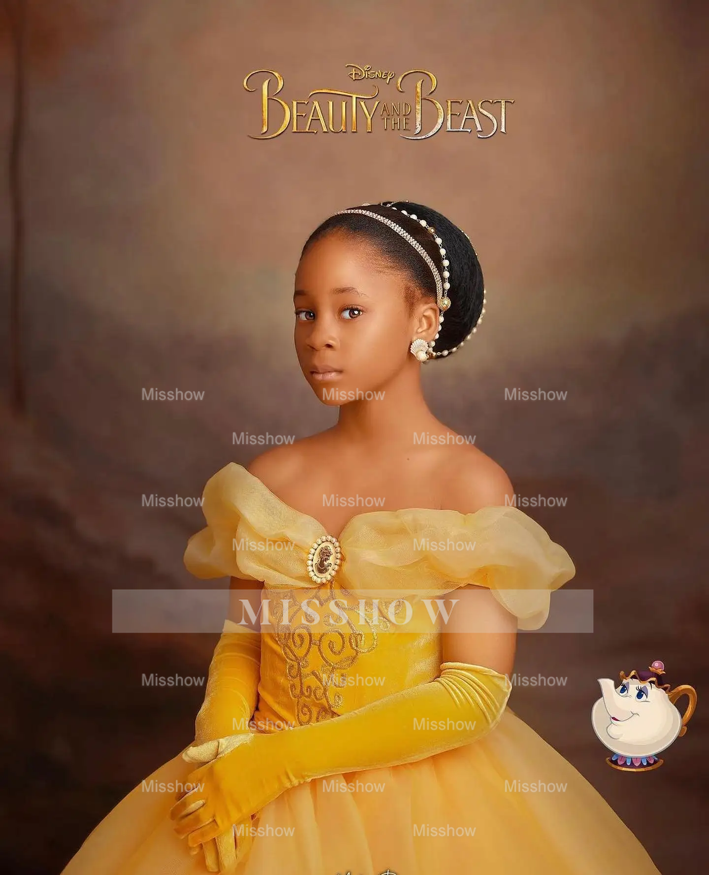 Princess Off The Shoulder Yellow Girl Pageant Lace Flower Girls Dresses for Wedding