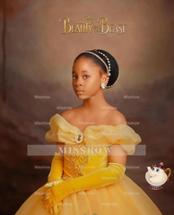 Princess Off The Shoulder Yellow Girl Pageant Lace Flower Girls Dresses for Wedding