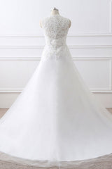 Princess V-Neck Tulle New Arrival Wedding Dress With Lace