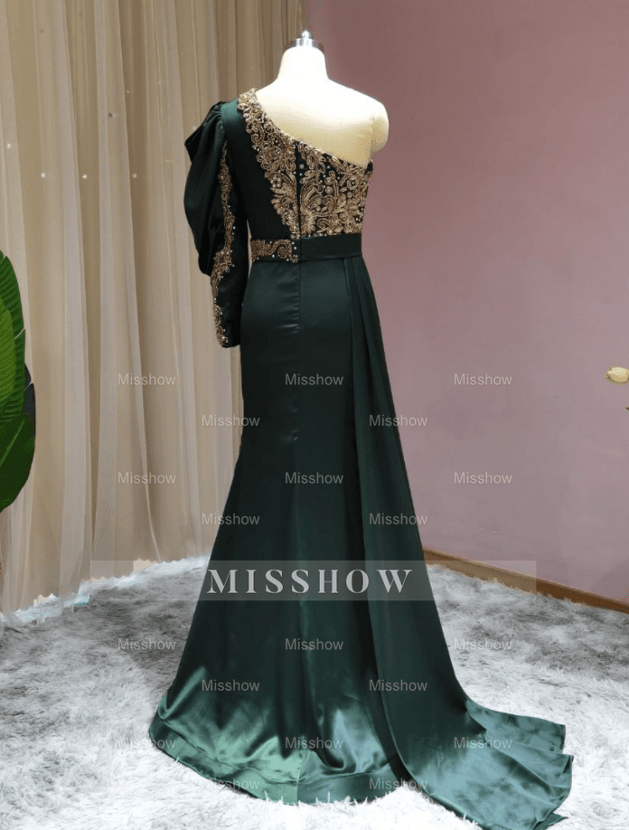 Prom Evening Dresses dark green | Evening dresses long with sleeves