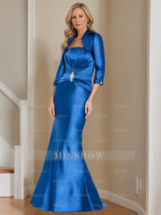 Pure Color Floor-Length Strapless Mermaid Gown for the Mother of the Bride