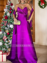 Pure Color Sleeveless Floor-Length A-Line Mother Of The Bride Dress With Sweetheart Neckline