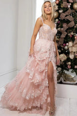 Purple Off-the-Shoulder Princess A-Line Corset Prom Dress Featuring Lace Ruffles