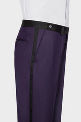 Purple Shawl Lapel Three-Piece Suit for Weddings