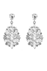 Red Rhinestone Prom Earrings