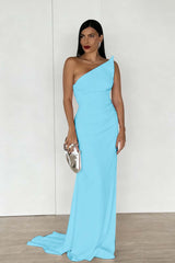 Red Strapless Sleeveless Long Mermaid Formal Dress With Pleated