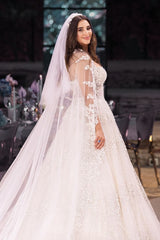 Romantic White Strapless Sleeveless Beaded Ball Gown Tulle Long Wedding Dresses With Appliques