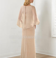 Round Neck Column/Sheath Mother of the Bride Dresses with Ruched Detail