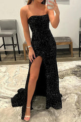 Royal Blue Sequin Mermaid Gown for Prom