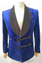Royal Blue Shawl Collar Two-Piece Classic Velvet Groom's Suit