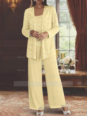 Sequined Chiffon Pantsuits for the Mother of the Bride with Jacket