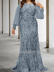 Sequined Mother of the Bride Sheath or Column Gowns