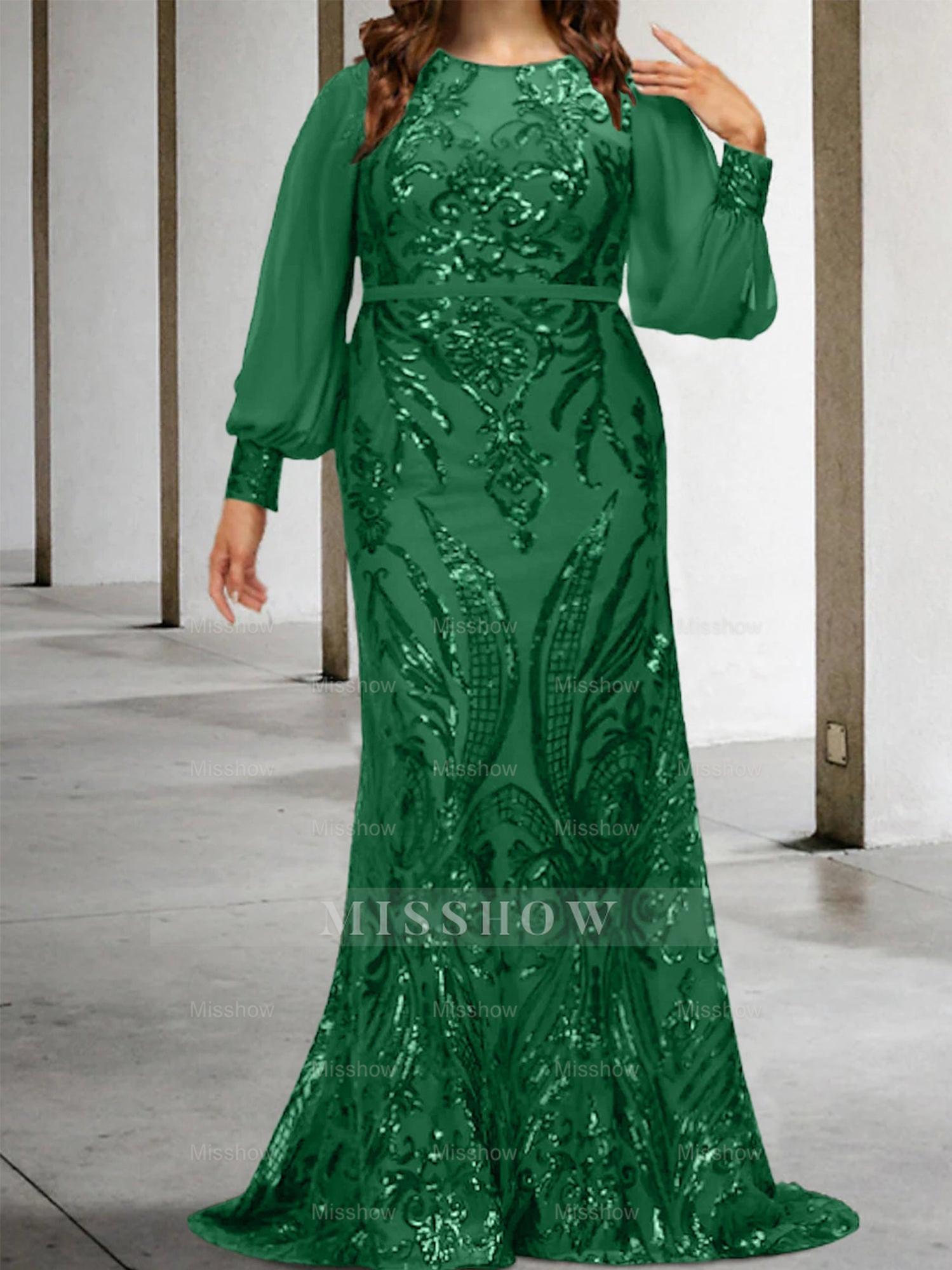 Sequined Mother of the Bride Sheath or Column Gowns