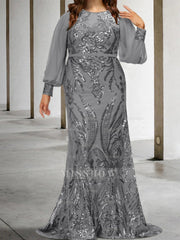 Sequined Mother of the Bride Sheath or Column Gowns