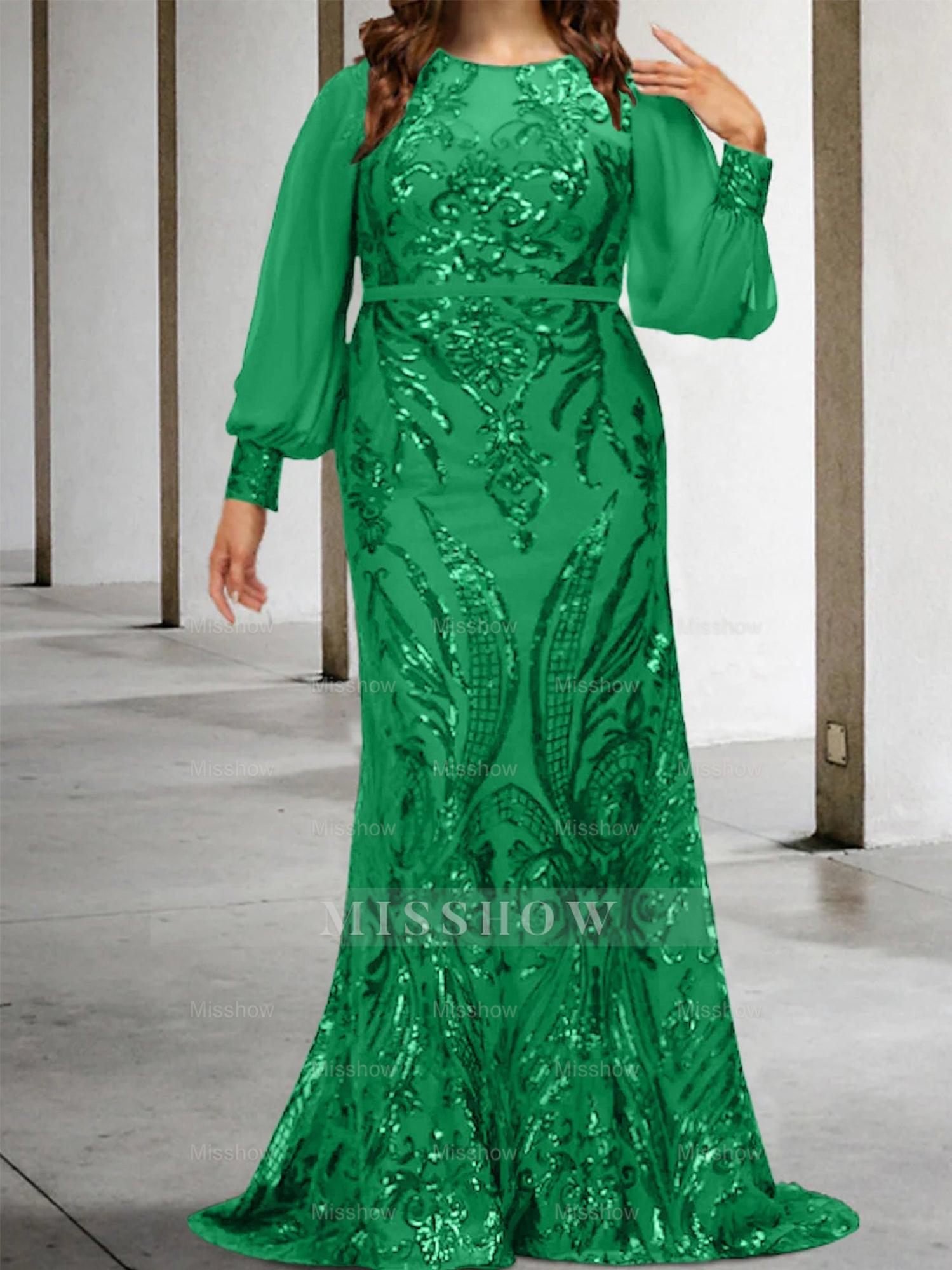 Sequined Mother of the Bride Sheath or Column Gowns