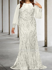 Sequined Mother of the Bride Sheath or Column Gowns