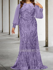 Sequined Mother of the Bride Sheath or Column Gowns