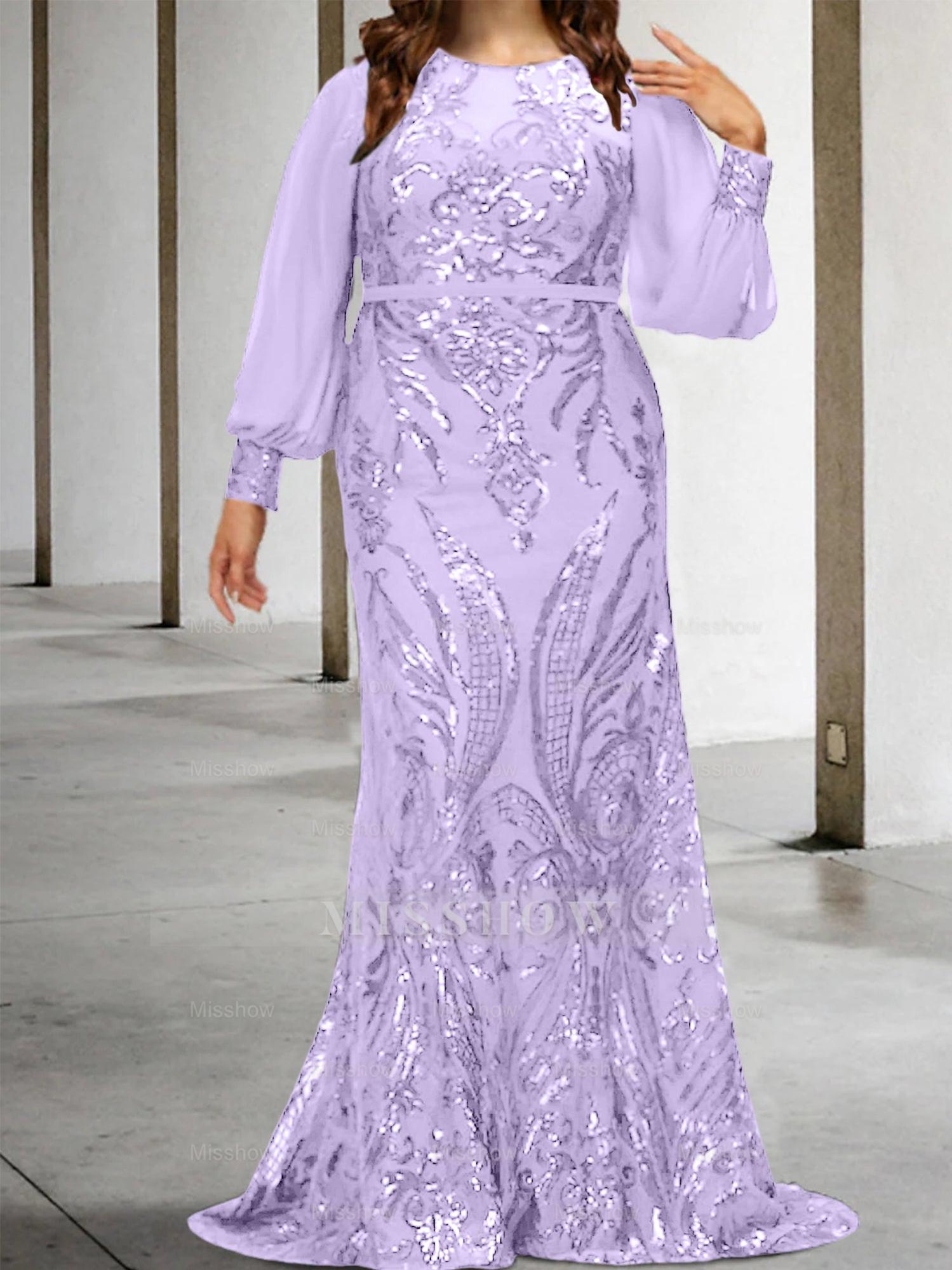 Sequined Mother of the Bride Sheath or Column Gowns