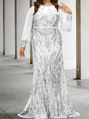 Sequined Mother of the Bride Sheath or Column Gowns