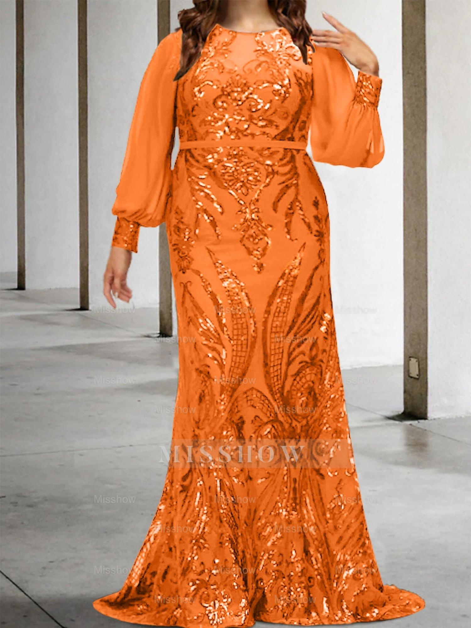 Sequined Mother of the Bride Sheath or Column Gowns