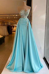 Sexy Sleeveless Sparkly Sequins Mermaid Prom Evening Dresses with Detachable Train