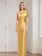 Sheath/Column One-Shoulder Sleeveless Floor-Length Mother of the Bride Dresses with Bowknot