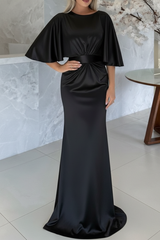 Sheath/Column Scoop 1/2 Sleeves Floor-Length Belt Mother of the Bride Dresses