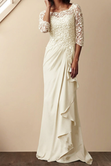 Sheath/Column Scoop Floor-Length Mother of the Bride Dresses
