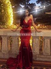 Sheath/Column Sleeveless Spaghetti Straps Applique Silk like Satin Prom Evening Dresses
