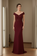 Sheath/Column V-Neck Sleeveless Mother Of The Bride Dresses with Appliques
