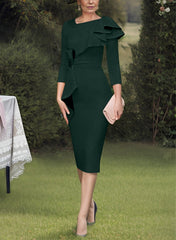 Sheath Column Scoop Mother Of The Bride Dresses With Ruffles