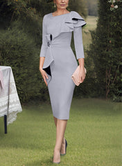 Sheath Column Scoop Mother Of The Bride Dresses With Ruffles