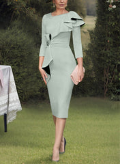 Sheath Column Scoop Mother Of The Bride Dresses With Ruffles