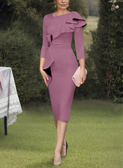 Sheath Column Scoop Mother Of The Bride Dresses With Ruffles