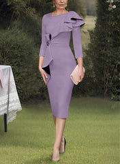 Sheath Column Scoop Mother Of The Bride Dresses With Ruffles
