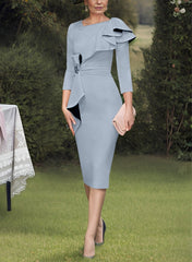 Sheath Column Scoop Mother Of The Bride Dresses With Ruffles