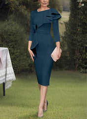 Sheath Column Scoop Mother Of The Bride Dresses With Ruffles