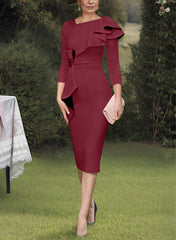 Sheath Column Scoop Mother Of The Bride Dresses With Ruffles