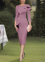 Sheath Column Scoop Mother Of The Bride Dresses With Ruffles