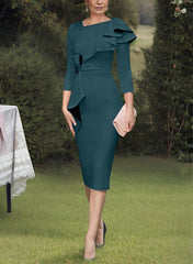 Sheath Column Scoop Mother Of The Bride Dresses With Ruffles