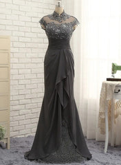 Sheath Column High Neck Floor Length Mother Of The Bride Dresses
